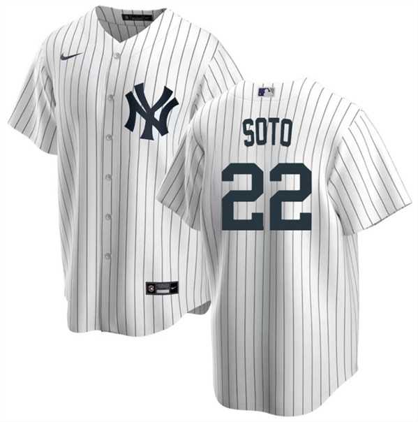 Mens New York Yankees #22 Juan Soto White Cool Base Stitched Baseball Jersey Dzhi